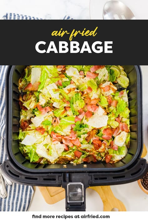 Air Fried Cabbage, Air Fryer Cabbage, Fryer Cabbage, Adkins Recipes, Keto Cabbage Recipe, Low Carb Side Dish, Low Carb Side, Cabbage And Sausage, Keto Side