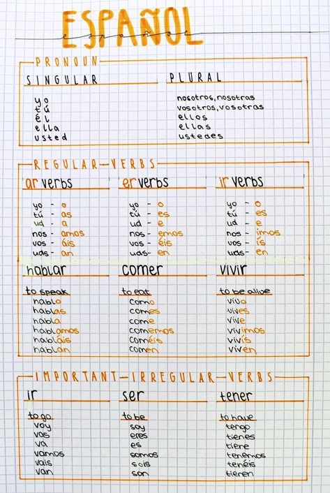 Note Taking Ideas For Spanish, Spanish Notes For Beginners, How To Take Notes For Spanish, Spanish Notes Organization, How To Take Vocabulary Notes, Spanish Beginners Notes, Spanish Learning Journal, How To Revise Spanish, Spanish Journal Ideas