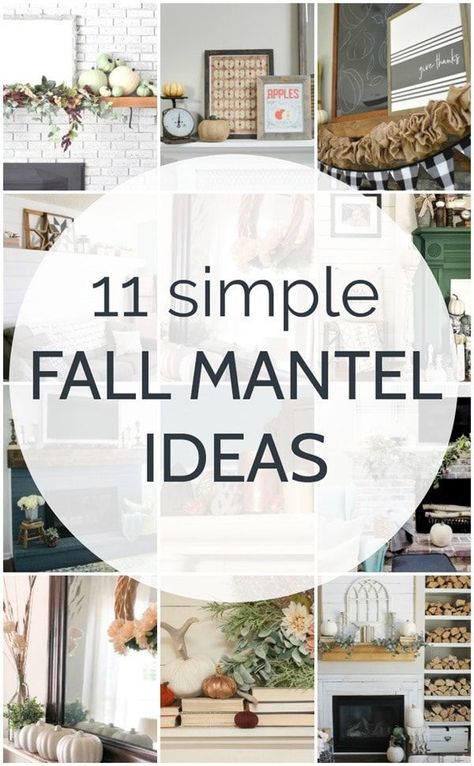 11 simple fall mantel ideas that you can recreate using mostly things you already own. Simple Fall Decor For Mantel, Fall Decor Mantle Simple, Simple Fall Fireplace Decor With Tv, Fall Fireplace Decor Mantles Farmhouse, Simple Fall Fireplace Decor, Autumn Mantle Decor, Simple Fall Mantel Decorating Ideas, Simple Fall Mantel Decor, Fall Mantel Decorating Ideas Fire Places