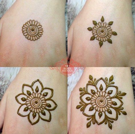 Henna Designs Simple Step By Step, Easy Henna Step By Step, Step By Step Mehendi Design, Beginner Mehndi Designs Simple, Easy Eid Henna Designs, Easy Mehendi Designs Step By Step, Mehendi Flower Designs Simple, Henna For Small Hands, How To Henna Tattoo Step By Step