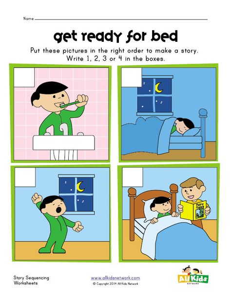 sequencing worksheet - bed time Story Sequencing Pictures, Sequence Of Events Worksheets, Story Sequencing Worksheets, Picture Story For Kids, Sequencing Activities Kindergarten, Sequencing Pictures, Sequencing Worksheets, Sequencing Cards, Story Sequencing