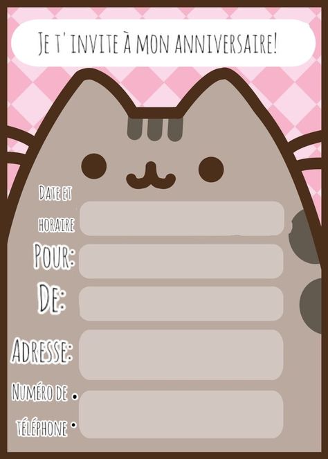 Pusheen Birthday Invitations, Lion Wallpaper Iphone, Pusheen Birthday, Pyjama Party, Lion Wallpaper, Kawaii Diy, Cute Birthday Cakes, Pajama Party, Pusheen