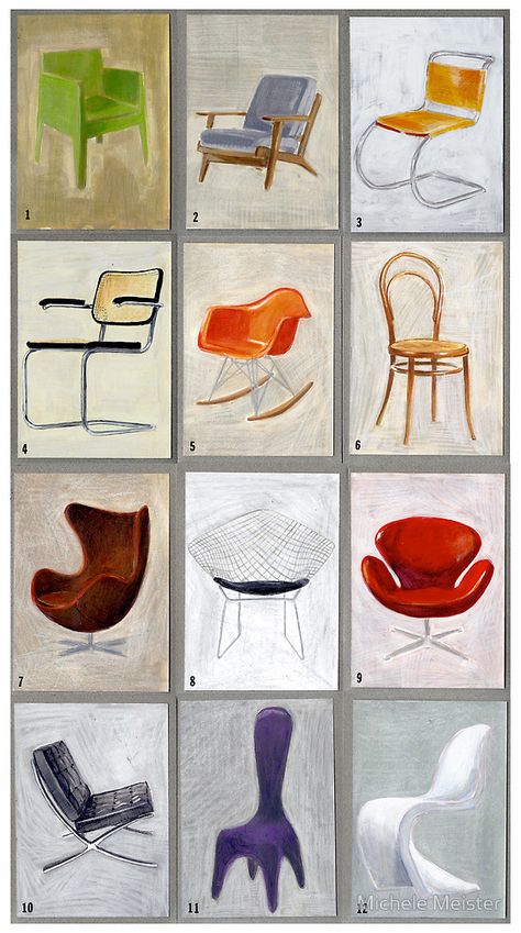 How To Draw A Chair, Chair Design Drawing, Famous Chairs, Chair Sketch, Bauhaus Interior, Famous Chair, Chair Drawing, Catalogue Design, Interior Architecture Drawing