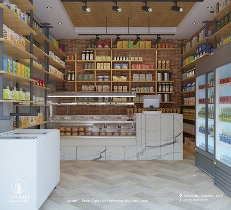 Mini Market on Behance Supermarket Interior Design, Small Store Design, Small Shop Interior, Supermarket Interior, Mini Supermarket, Retail Store Layout, Supermarket Design Interior, Mini Mart, Store Shelves Design