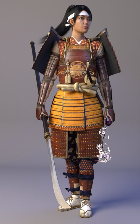 ArtStation - Girl&sakura, IRVING WEI Samurai Concept, Ronin Samurai, Japanese Art Samurai, Samurai Girl, Legend Of The Five Rings, Female Samurai, Warrior Outfit, Five Rings, Samurai Artwork