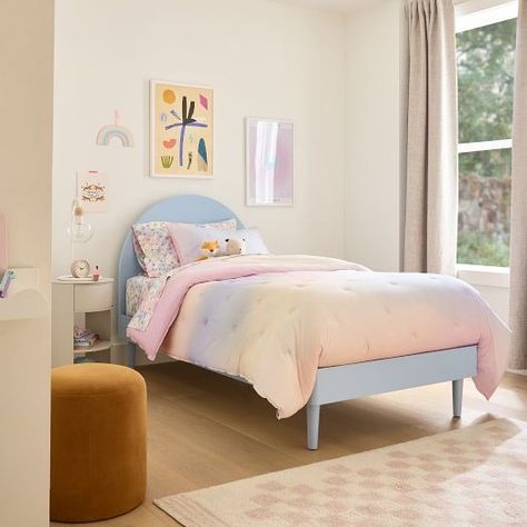 Kids Beds & Loft Beds | West Elm Modern Wood Bed, West Elm Bedding, Captains Bed, Full Blue, Kids Loft Beds, Bed Full, Bed Twin, Crib Toddler Bed, Platform Bed With Storage