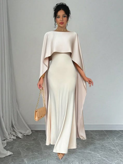 SHEIN Privé Elegant Wrap Floor Length Evening Gown For WomenI discovered amazing products on SHEIN.com, come check them out! Dress Soiree, Lifestyle Dresses, Modest Evening Dress, Soiree Dresses, Chic Maxi Dresses, 파티 드레스, Mode Abaya, Elegant Dresses Classy, Muslimah Fashion Outfits