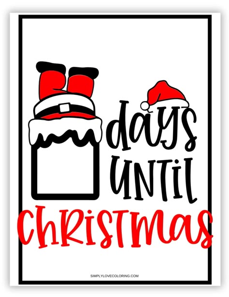 Free printable Christmas countdown calendar is the perfect holiday activity as a craft, counting lesson, and to build excitment for Christmas! Chalkboard Calendar December, 10 Days Till Christmas Countdown, Christmas Countdown Drawing, Christmas Count Down, Count Down To Christmas Ideas, Christmas Countdown Quotes, Days To Christmas Countdown, Christmas Countdown Wallpaper, Countdown For Christmas