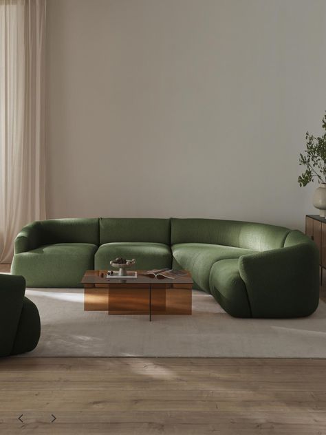 Green Couch Living Room, Green Sofa Living, Green Sofa Living Room, Japandi Living, Green Couch, Apartment Makeover, Dream Apartment Decor, Sofa Set Designs, Green Sofa