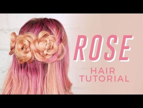 Rose Hair Tutorial, Braid Pictures, Braided Rose Hairstyle, Rose Drawings, Box Braids Pictures, Braid Your Own Hair, Rose Braid, Hair Updos Tutorials, Red Ombre Hair