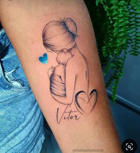 Mutterschaft Tattoos, Baby Tattoo Designs, Baby Tattoo, Mom Tattoo Designs, Mommy Tattoos, Tattoo For Son, Mother Tattoos, Leg Tattoos Women