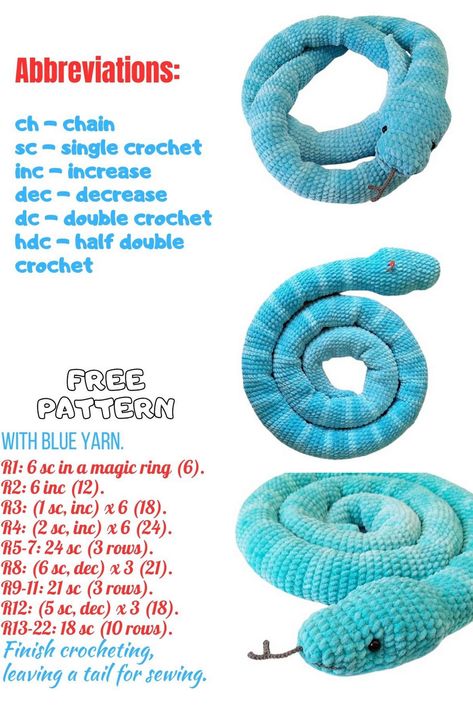 Free Velvet Snake Amigurumi Pattern – Crochet Your Own Cuddly Serpent Crochet Projects With Blue Yarn, 6 Yarn Crochet Pattern, Velvet Crochet Patterns Free, Beginning Amigurumi, Crochet With Pattern, Crochet Ideas With Pattern, Crochet Snakes Free Pattern, Amigurumi Snake Free Pattern, How To Crochet A Snake