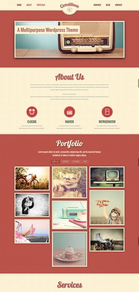 30 Retro WordPress Themes for Hipsters - Hongkiat Retro Style Website Design, Retro Aesthetic Website Design, Retro Website Design Inspiration, 70s Website Design, Retro Webdesign, Retro Ui Design, Retro Website Design, Vintage Websites, Creative Website Layout