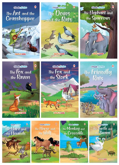 Story Books for Kids - Classic Stories (Illustrated) (Set of 10 Books) - Moral Stories, Read Aloud to Infants, Toddlers Check more at https://ghandiclass.in/story-books-for-kids-classic-stories-illustrated-set-of-10-books-moral-stories-read-aloud-to-infants-toddlers/ Story Books For Kids, Children Story Book, Colourful Pictures, English Short Stories, Kids Story, Fairy Tales For Kids, Story Books, Moral Stories, Books For Kids