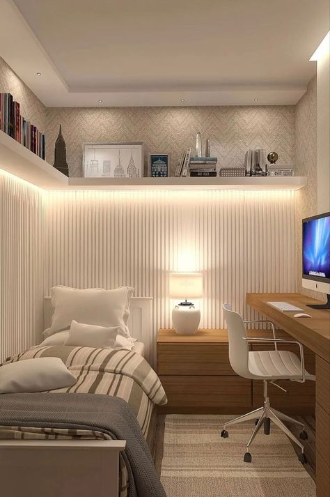 Bedroom Layouts For Small Rooms, Tiny Bedroom Design, Small Bedroom Interior, Hiasan Bilik Tidur, Small Room Design Bedroom, Garden Home Decor, Home Design Inspiration, Room Redesign, Small Room Design