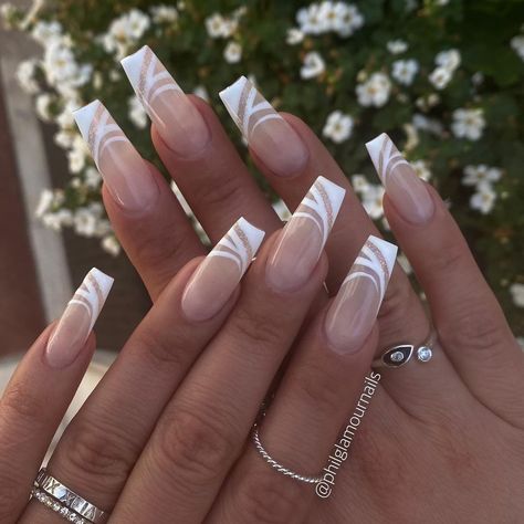 March Nail Designs, Unique Acrylic Nail Designs, March Nail, Cherry Nail, White Tip Nails, French Tip Nail Designs, French Manicure Nails, Cherry Nails, Fancy Nails Designs