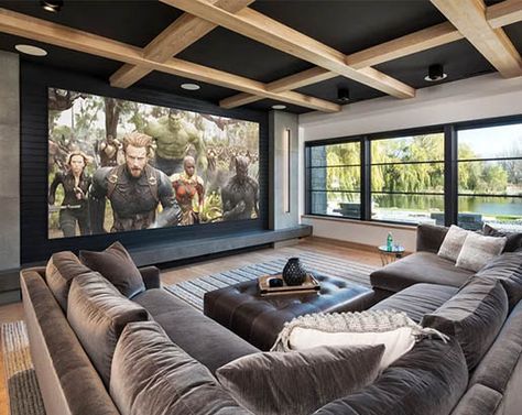 31 Home Theater Ideas That Will Make You Jealous | Sebring Design Build | Design Trends Room Drawing, Home Cinema Room, Home Theater Decor, House Deco, Room Setting, Home Theater Rooms, Home Theater Design, Setting Ideas, Theatre Room