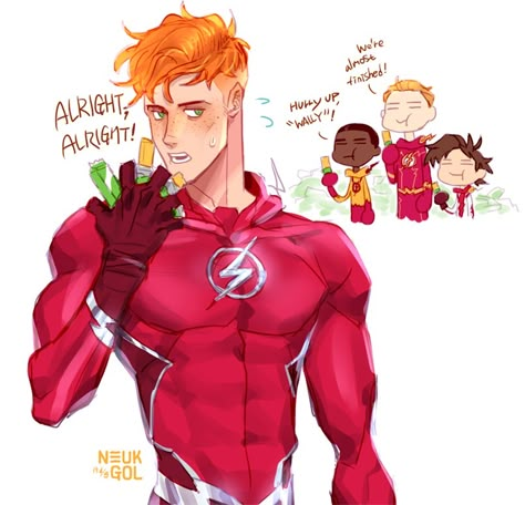 Wally West Fanart, Speedster Oc, Young Justice Wally, Flash Oc, The Flash Art, Wally West Flash, Young Justice Oc, Webtoon Artist, Flash Family