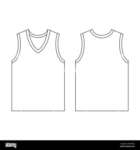 Download this stock vector: Template jersey basketball v-neck vector illustration flat design outline template clothing collection - 2RCETAG from Alamy's library of millions of high resolution stock photos, illustrations and vectors. Jersey Outline, Template Jersey, Show Reference, Basketball Collection, Basketball Shirt Designs, Typo Logo Design, Design Outline, Outline Template, Baggy Tops