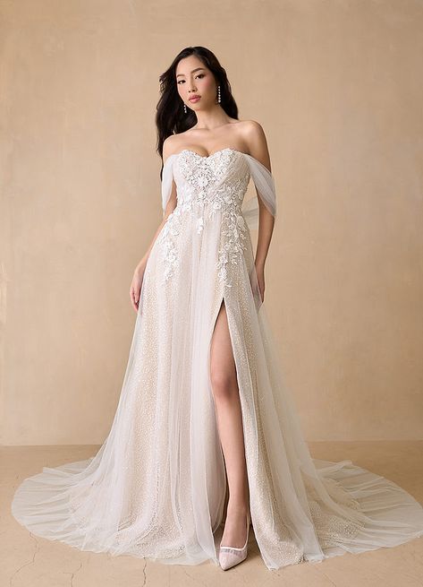 Off Shoulder Chiffon Wedding Dress, Off Shoulder Aline Wedding Dress, Fitted A Line Wedding Dress, Boho Wedding Dress Off The Shoulder, Unique A Line Wedding Dress, Boho Off The Shoulder Wedding Dress, Panina Torne Wedding Dress, Long Sleeve Wedding Dress A Line, Simple Ivory Wedding Dress