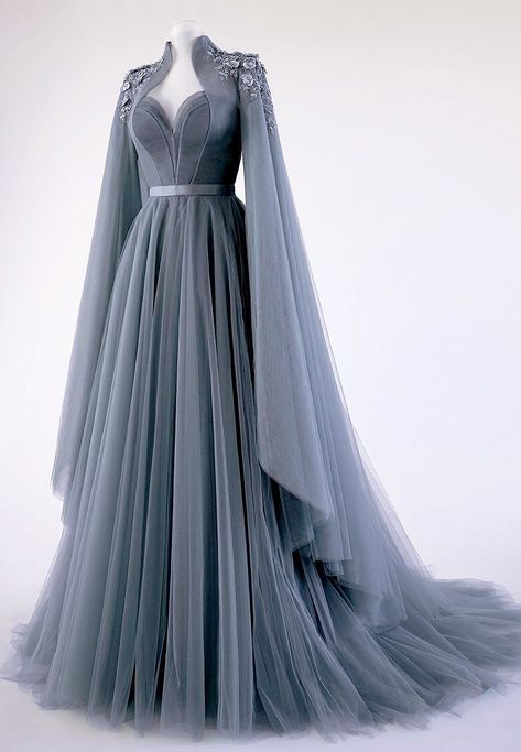 Evermore Fashion Celestial Gown, Queen Design, Blue Fog, Haute Couture Gowns, Best Wedding Guest Dresses, Couture Gown, Raven Queen, Fantasy Dresses, Royal Dresses