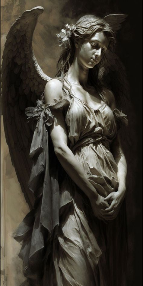 Angel Phone Wallpaper, Christus Tattoo, Angel Sculpture Art, Statue Tattoo, Classic Sculpture, Angel Artwork, Rennaissance Art, Angel Sculpture, Divine Beauty