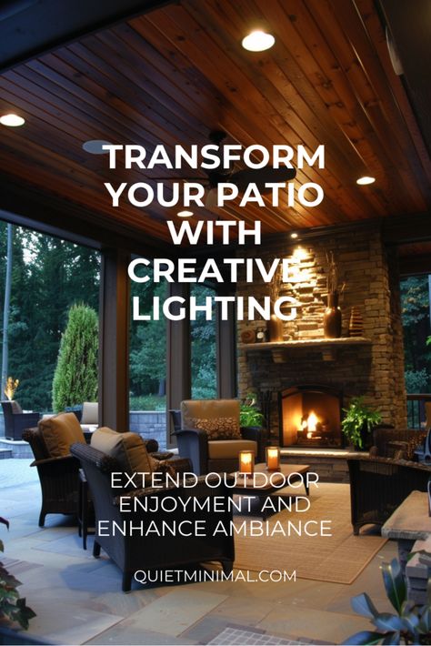 Add an artistic flair to your patio with these innovative lighting ideas. #ArtisticLighting #OutdoorAmbiance Screen Porch Lighting Ideas, Farmhouse Outdoor Patio, Outdoor Patio Lighting, Porch Lighting Ideas, Patio Lighting Ideas, Outside Lighting, Artistic Lighting, Farmhouse Outdoor, Lighting Techniques