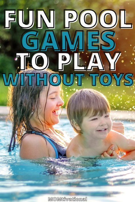 Fun games to play in the pool without toys Family Pool Games, Pool Games Kids, Pool Games To Play, Swim Team Party, Fun Pool Games, Swimming Games, Fun Games To Play, Swimming Pool Games, Pool Party Games