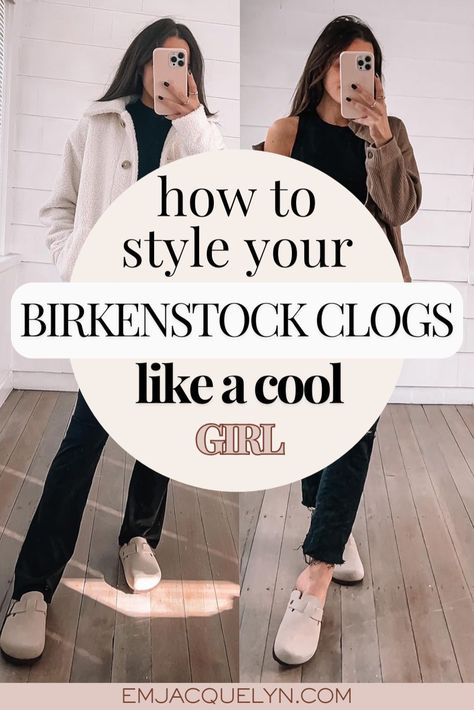 Birkenstock clogs are a versatile addition to any wardrobe. This post shows you how to style clogs for a range of outfits that suit your women’s shoes needs. Learn how to wear them with skirts, jeans, and dresses while keeping your women’s fashion fresh and stylish. Dresses With Birkenstocks, Bootcut Jeans With Clogs, Birkenstock Clogs Women, White Birkenstock Clogs Outfit, Doc Clogs Outfit, Clogs With Jeans Outfit, Beige Clogs Outfits, Leggings And Clogs Outfit, Birkenstock Boots Outfit