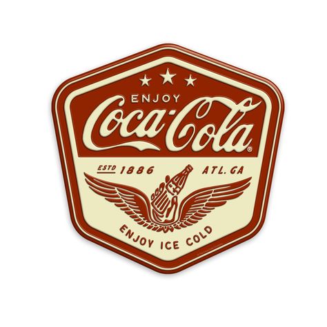 Cola Wings, Timeless Logo Design, Americana Design, Coca Cola Bottles, Vintage Logos, Logos Ideas, Coke Cola, Clean Look, Retro Sign