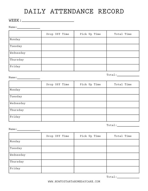 Daycare Free Printables, Printable Daycare Activities, In Home Daycare Contract Free Printable, Daycare Attendance Sheet Free Printable, Daycare Paperwork Organization, Daycare At Home Ideas, Inhome Daycare Setup Ideas, Small Home Daycare Setup, Daycare Forms Printable Free