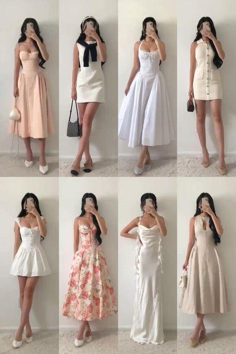 Soft Life Aesthetic Outfit, Casual But Cute Outfits Summer, Classy Casual Outfits Aesthetic, Cottagecore Style Aesthetic, White Summer Dress Midi, Coquette Brunch Outfit, Bitter Style Girl, Girly Girl Outfits Aesthetic, Summer Soft Girl Outfits