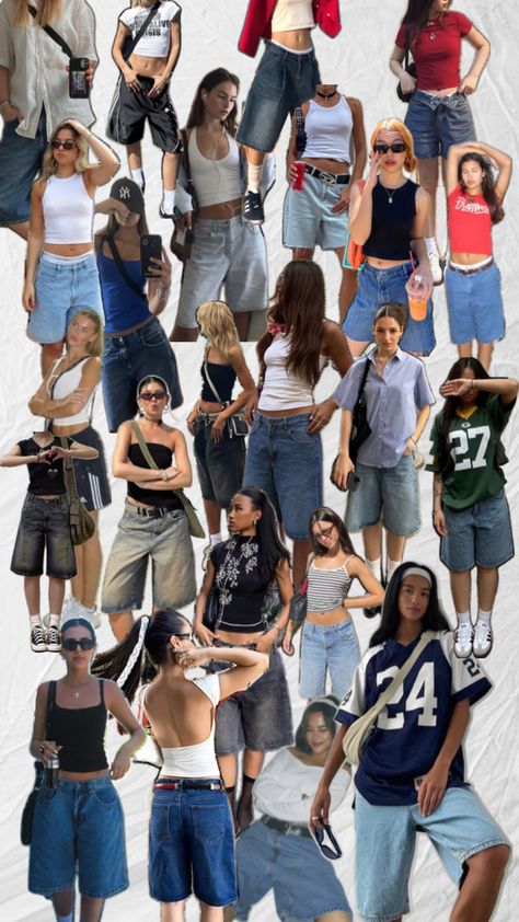 Jorts Outfit, Street Style Outfits Casual, Summer Outfits Y2k, Outfit Inspo Summer, Outfit Inspo Casual, How To Pose, Cute Everyday Outfits, Cute Simple Outfits, Casual Style Outfits