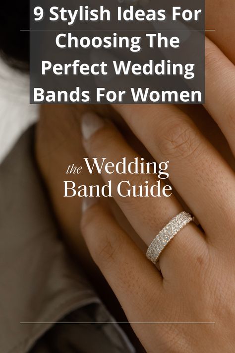 Discover the ultimate guide to finding the perfect wedding bands for women with our 9 stylish ideas. From timeless classics to modern designs, we explore a variety of options that reflect personal style and love. Whether you prefer elegant simplicity or intricate detailing, our tips will help you select a wedding band that complements your unique personality and celebrates your special day. Start your journey to the ideal wedding band today! Wedding Band Guide, Wedding Bands For Women, Beautiful Wedding Bands, Ring Bands, Contemporary Chic, Ideal Wedding, Affordable Wedding, The Perfect Wedding, Womens Wedding Bands