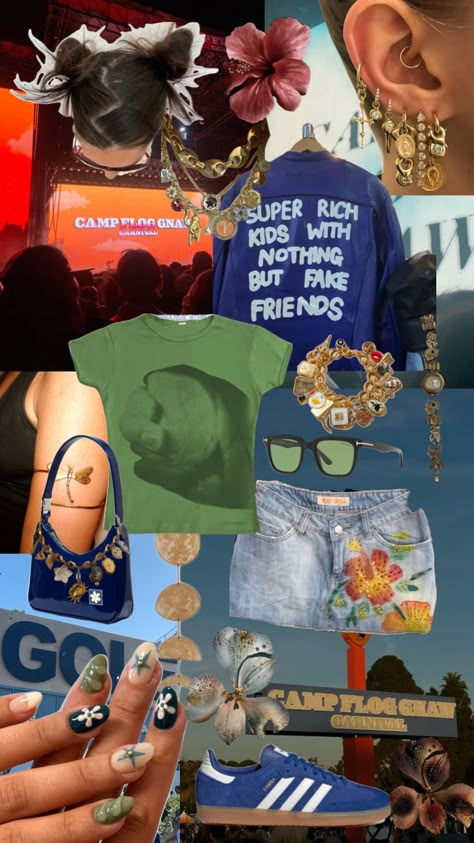 Camp flog gnaw 2024 outfit inspo#fashion #music #tylerthecreator #campfloggnaw #floggnaw #lineup #musicfestival #ootd Flog Gnaw Outfits, Camp Flog Gnaw Outfits, Camp Flog Gnaw, Festival Fits, Festival Inspo, Golf Wang, Fake Friends, Concert Festival, Tour Outfits