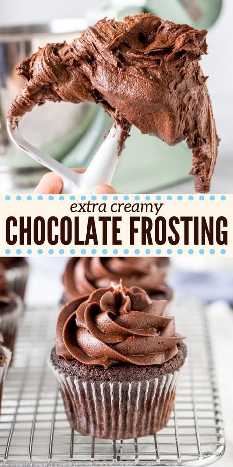 Recipe For Cakes, Homemade Chocolate Buttercream Frosting, Creamy Chocolate Frosting, Chocolate Icing Recipes, Frosting Buttercream, Chocolate Buttercream Recipe, Homemade Chocolate Frosting, Easy Icing, Frosting Recipes Easy