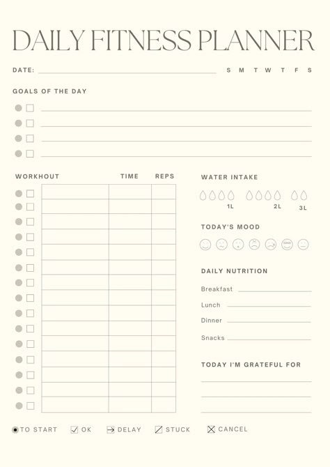 Daily Fitness Planner, Gym Planner, Fitness Planner Free, Workout Template, Planner Diario, Wellness Planner, Fitness Planner Printable, Workout Log, Health Tracker