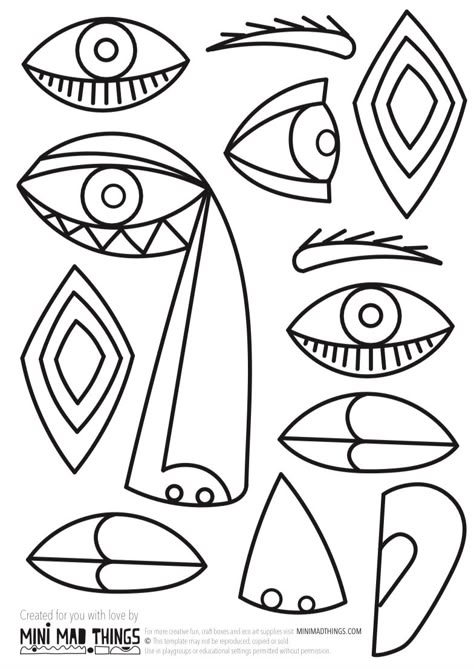 Picasso Kids Art Projects, Picasso Crafts For Kids, 3rd Grade Arts And Crafts, Picasso Art Projects For Kids, Picasso For Kids, Picasso Faces, Shape Project, Cubist Portraits, Collage Creator