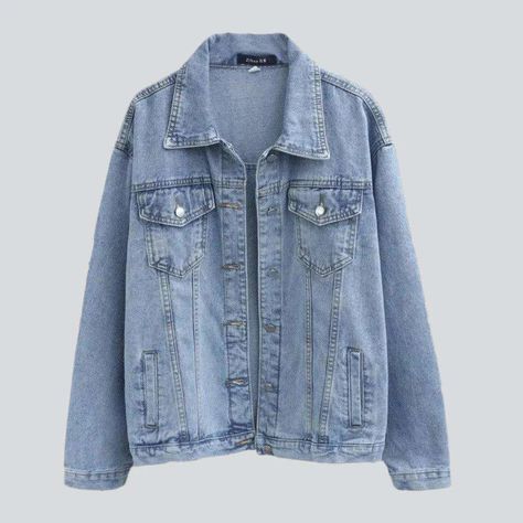 Light Blue Denim Jacket, Light Denim Jacket, Light Wash Denim Jacket, Christmas Board, Dragon King, Jean Jacket Women, Oversized Denim Jacket, Street Style Trends, Blue Denim Jacket