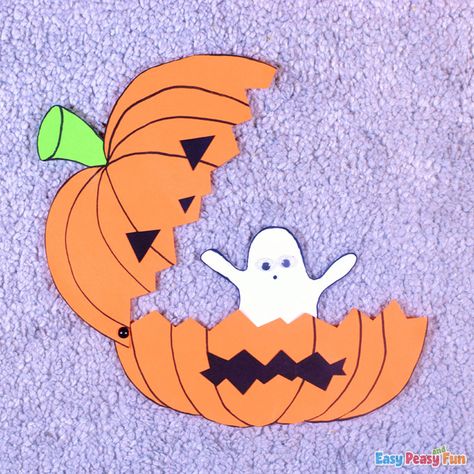 Ghost in a Pumpkin Craft Halloween Arts, Fall Classroom, Pumpkin Craft, Pumpkin Printable, Halloween Arts And Crafts, School Craft, Pumpkin Art, Halloween Crafts For Kids, Pumpkin Crafts