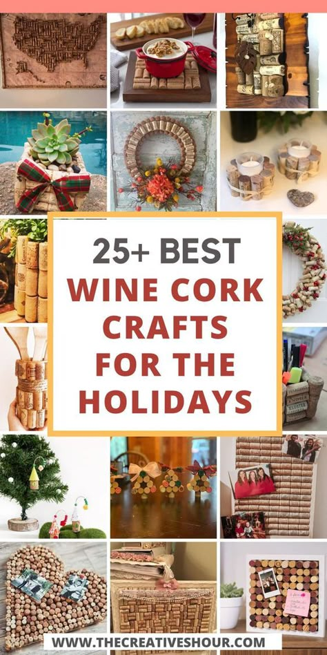 Wine cork crafts are unique and quite a millennial trend. It takes almost minimal effort but it looks posh and chic when included in the house decoration. So, here are some aesthetic wine cork crafts for wedding, decoration, Christmas, kids, wreath, wall art. Click here doe more unique wine cork crafts, DIY wine cork crafts, wine cork crafts for wedding, wine cork crafts for decoration, wine cork crafts for kids. Things To Make With Corks Crafts, Wine Cork Ideas Decoration, Crafting With Wine Corks, Wine Cork Projects Creative Things, Wine Cork Christmas Tree Ornaments, Wine Cork Trees Diy Christmas, Projects With Corks, Wine Cork Christmas Wreath, Crafts With Wine Corks Diy