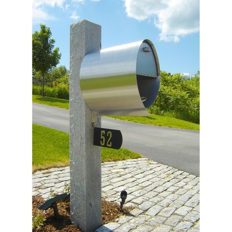 Mail Box Ideas, Stainless Steel Mailbox, Address Plate, Cool Mailboxes, Large Mailbox, Modern Mailbox, Mailbox Ideas, Mailbox Design, Mail Boxes