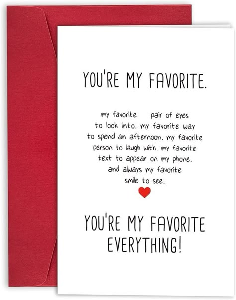 Amazon.com : Ulbeelol Anniversary Card for Husband, Birthday Boyfriend, Love Card, Boyfriend Valentines Day You Are My Favorite Everything : Office Products Card For Husband Birthday, Diy Cards For Boyfriend, Love Cards For Him, Cards For Husband, Anniversary Card For Husband, Boyfriend Day, Birthday Boyfriend, Card Boyfriend, Anniversary Cards For Husband