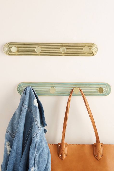 Ruth Hook Rack | Anthropologie Dresser Alternative, Wall Hook Rack, Coat Hooks On Wall, Unique Cabinets, Hook Rack, Storage Hooks, Towel Hooks, Wall Mounted Shelves, Wall Storage