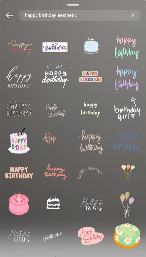 Cute Birthday Stickers On Instagram, Happy Birthday Stickers On Instagram, Happy Birthday Gifs Insta Story, Insta Happy Birthday Stickers, Instagram Gif Happy Birthday, Insta Stickers Search Birthday, Happy Birthday Instagram Story Stickers, Happy Birthday Fonts Instagram, Birthday Fonts Instagram