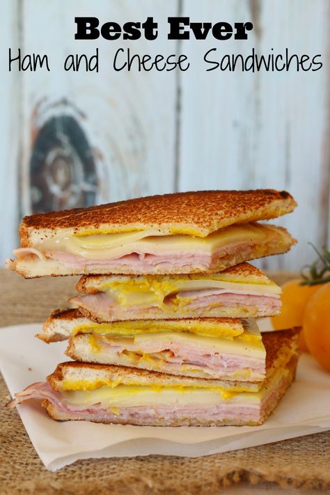 Best Ever Ham and Cheese Sandwiches!   It's a mix between a grilled and cold sandwich! I made it yesterday and everyone LOVED it! #ad Nut Tart, Ham And Cheese Sandwiches, Big Sandwich, Picnic Sandwiches, Grilled Ham And Cheese, Ham Sandwich, Appetizer Sandwiches, Grilled Ham, Dinner Sandwiches