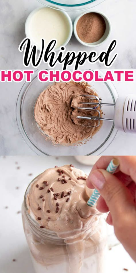 Easy Homemade Hot Chocolate, Whipped Hot Chocolate, Fun Easy Desserts, Homemade Hot Chocolate Recipe, Food Routine, Fun Foods To Make, Laid Edges, Diy Hot Chocolate, Deep Side Part