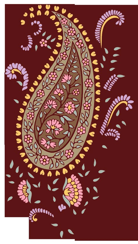 Paisley Drawing, طابع بريدي, Paisley Motifs, Paisley Motif, Botanical Flower Art, Color Drawing Art, Folk Art Flowers, Print Design Art, Paisley Art