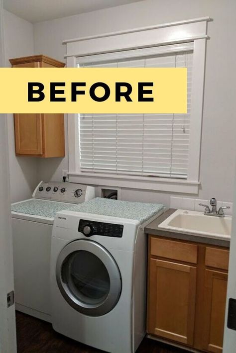 Laundry Room With Sink In The Middle, Laundry Room Cabinet Colors, Small Utility Room Ideas, Laundry Room Closet Ideas, Laundry Wallpaper, Elegant Laundry Room, Wallpaper Laundry, Diy Laundry Room Makeover, Laundry Closet Makeover