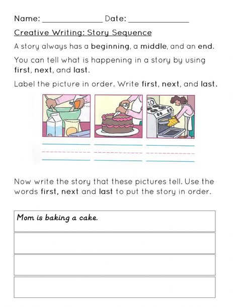 Picture Sequence Story Writing, Picture Sequence Story, Story Writing Worksheets, Story Beginnings, Sequence Story, Story Sequencing Worksheets, Picture Story Writing, Story Worksheet, English Composition